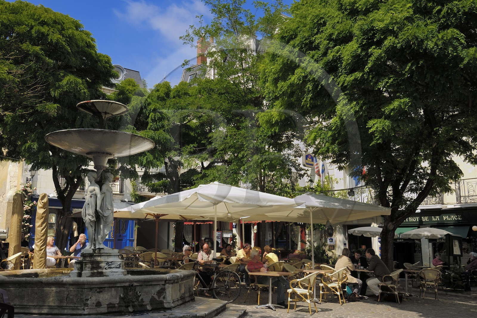 France, Indre et Loire, Loire Valley listed as World Heritage by UNESCO, Chinon, Place de la Fontaine