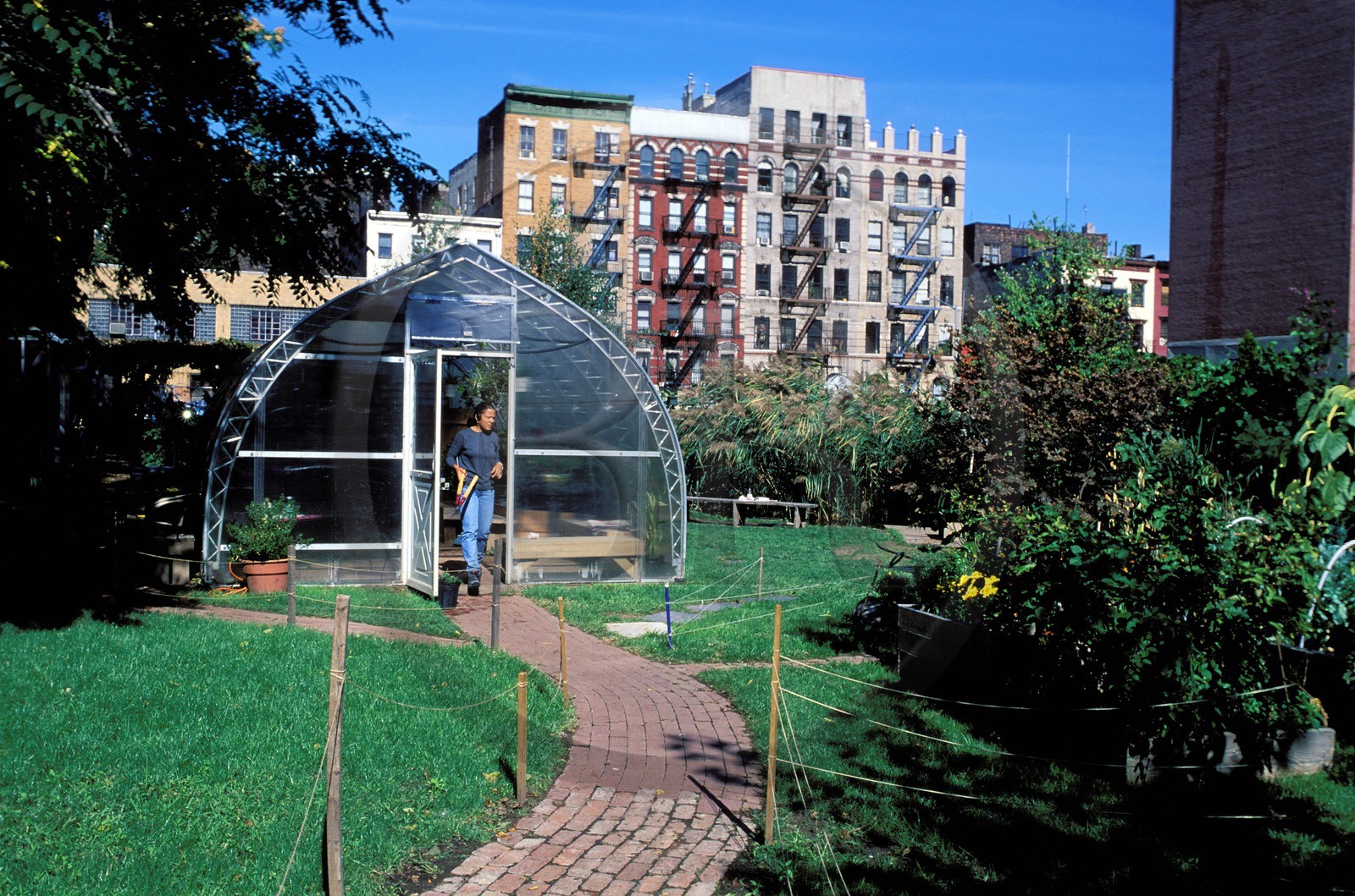 Etats-Unis, New York, Manhattan, jardin communautaire du Lower East Side