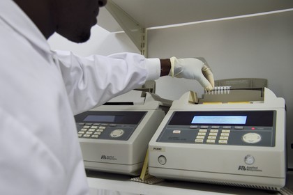 Namibia, Otjiwarongo, Cheetah Conservation Fund, research and education centre, Life Technologies Conservation Genetics Laboratory, PCR machine which amplifies DNA