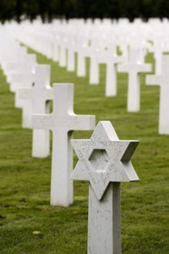 France, Meuse, Romagne-sous-Montfaucon, the World War I Meuse-Argonne American Cemetery and Memorial, the cemetery contains the largest number of American military dead in Europe (14246), Jewish grave in the middle of Christian graves