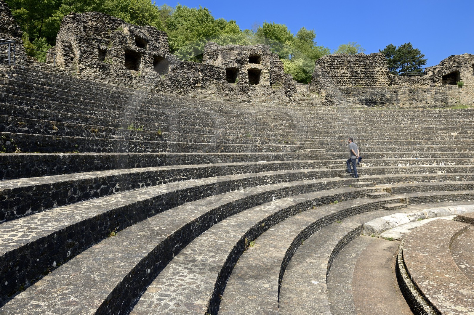 France, Rhône (69), Lyon, site historique classé Patrimoine Mondial de l'UNESCO, colline de Fourvière, théâtre romain, l'Odéon