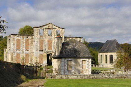 France, Calvados, Swiss Normandy, Thury Harcourt, ruins of the castle burned down in August 44 by the German army