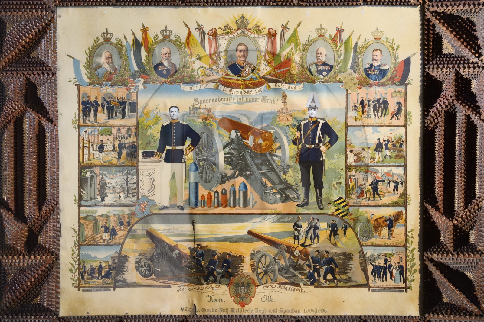 France, Bas-Rhin (67), Strasbourg, vieille ville classée au Patrimoine Mondial de l'UNESCO, le musée Alsacien, souvenir de service militaire de 1904 à 1906 pendant la période allemande