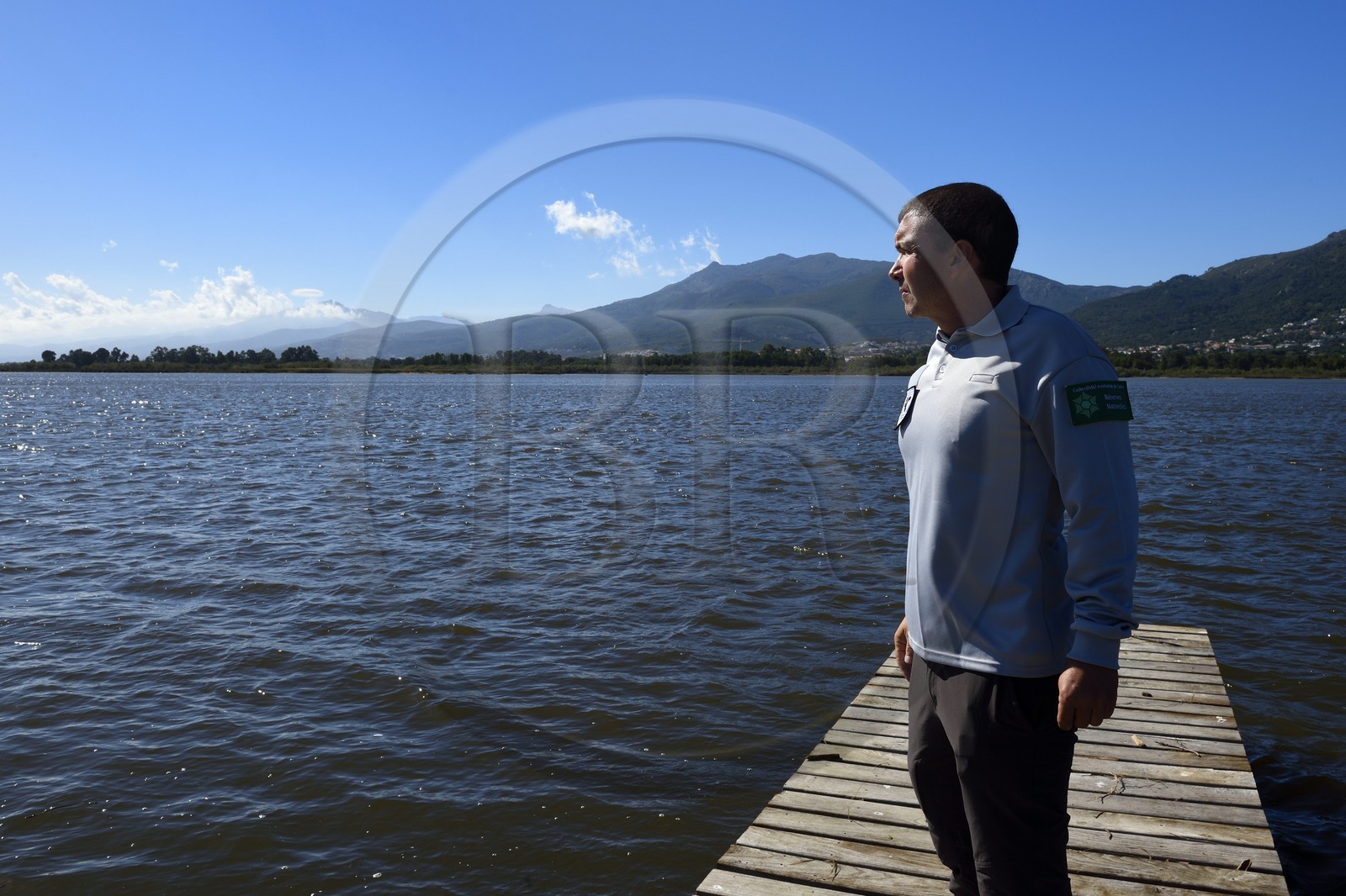 France, Haute-Corse (2B), l'étang de Biguglia (stagnu di Chjurlinu), réserve naturelle de Corse (RNC), l'écomusée de la Réserve naturelle de l'Étang de Biguglia, le chef de service Francois Pasquali