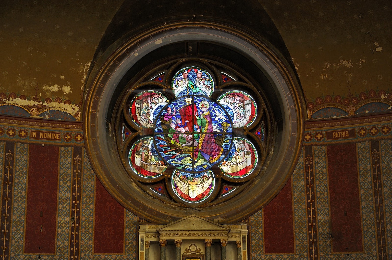 France, Meuse, Verdun, district of Ville Haute (Upper Town), Cathedral of the 10th century, rose window