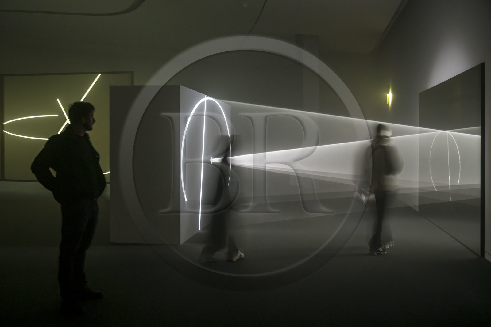 Portugal, Lisbon, Belem district, MAAT (Museum of Art, Architecture and Technology or Museu de Arte, Arquitetura e Tecnologia) on the banks of the Tagus, Rooms exhibition by artist Anthony McCall