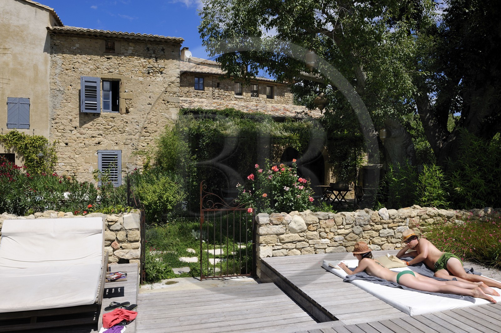 France, Gard, region of the Pays d'Uzege, luxury Bed and Breakfasts the Clos du Lethe in the hamlet St. Mediers in the village of Montaren and St. Mediers