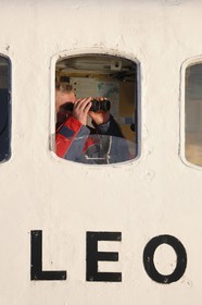 Norvège, Nordland, iles des Westeralen, région de Myre, le bateau Leonora pour l'observation des baleines, le capitaine