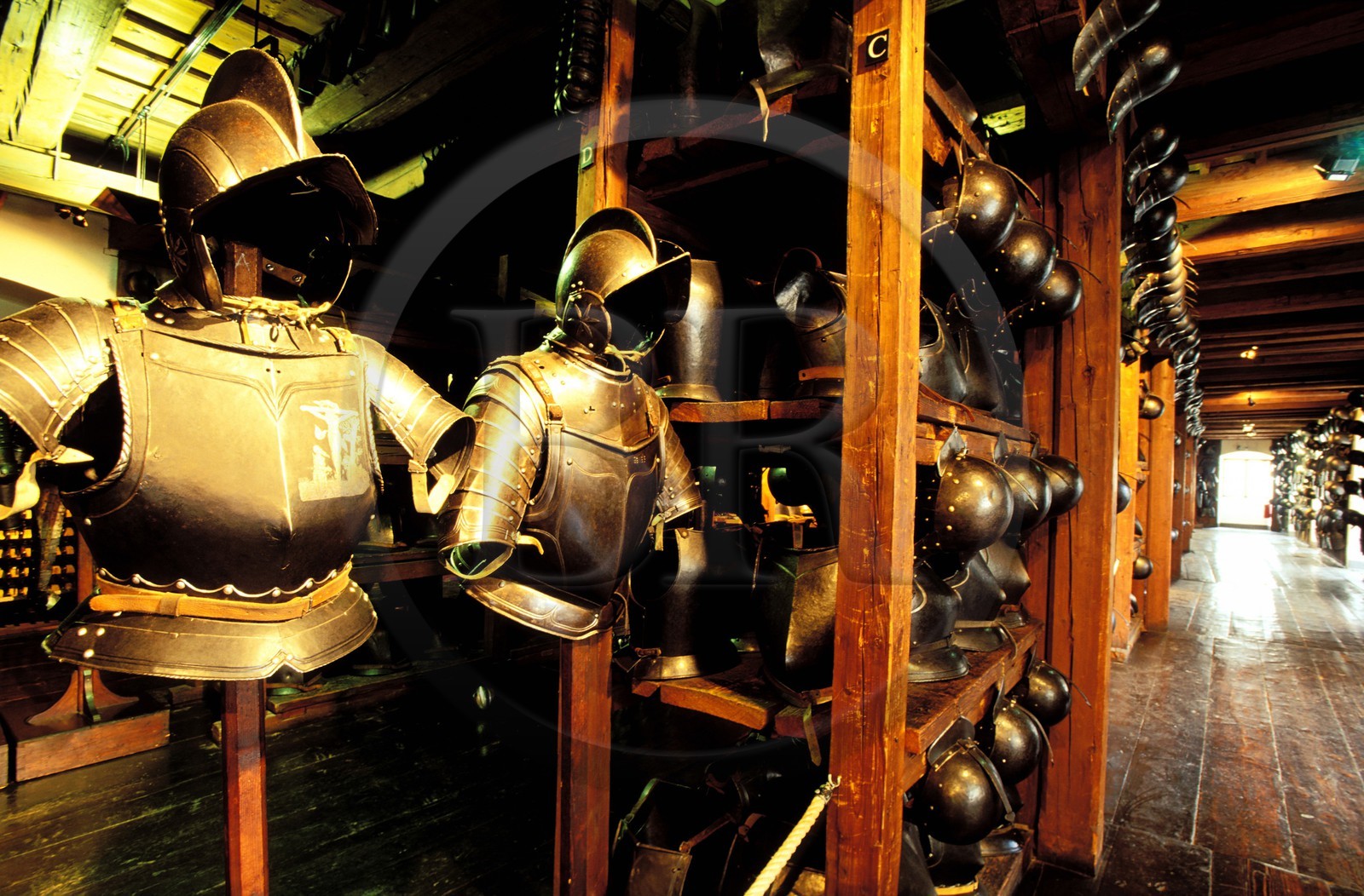 Austria, Styria, Graz, historic center listed as World Heritage by UNESCO, the Arsenal (Zeughaus) from 1642, knight's armour