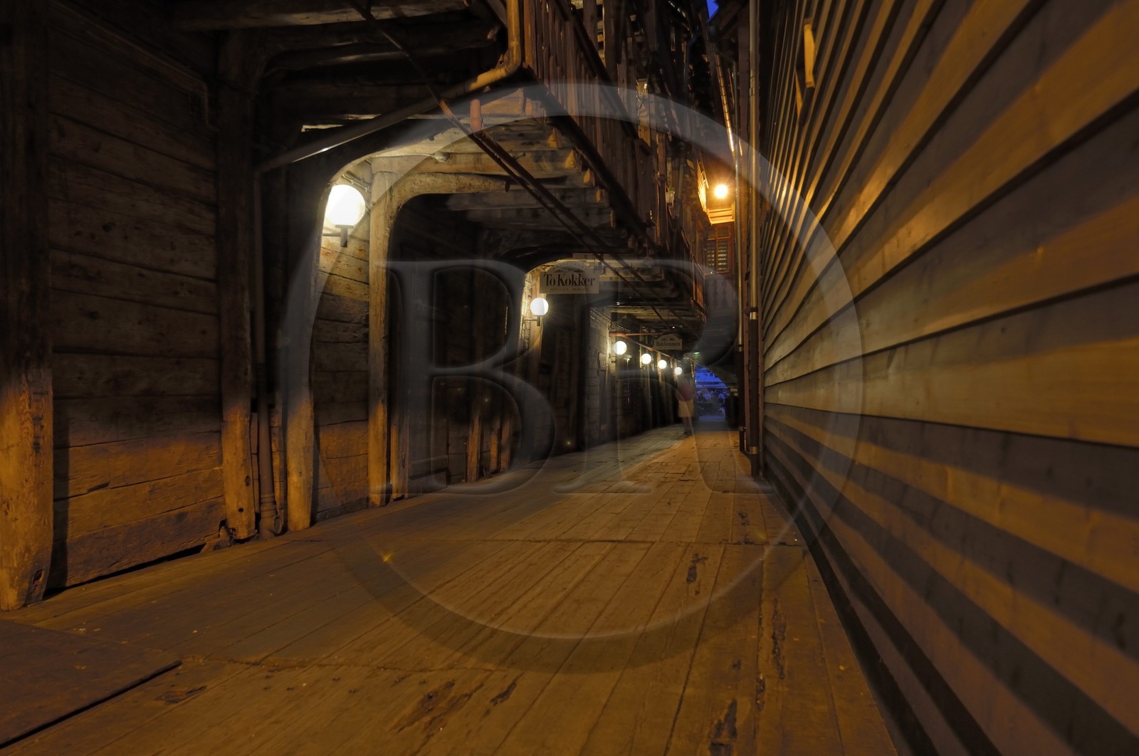 Norvège, comté de Hordaland, Bergen, maisons en bois du quartier de Bryggen, classé Patrimoine Mondial de l'UNESCO, ancien comptoir de la ligue hanséatique (la Hanse)