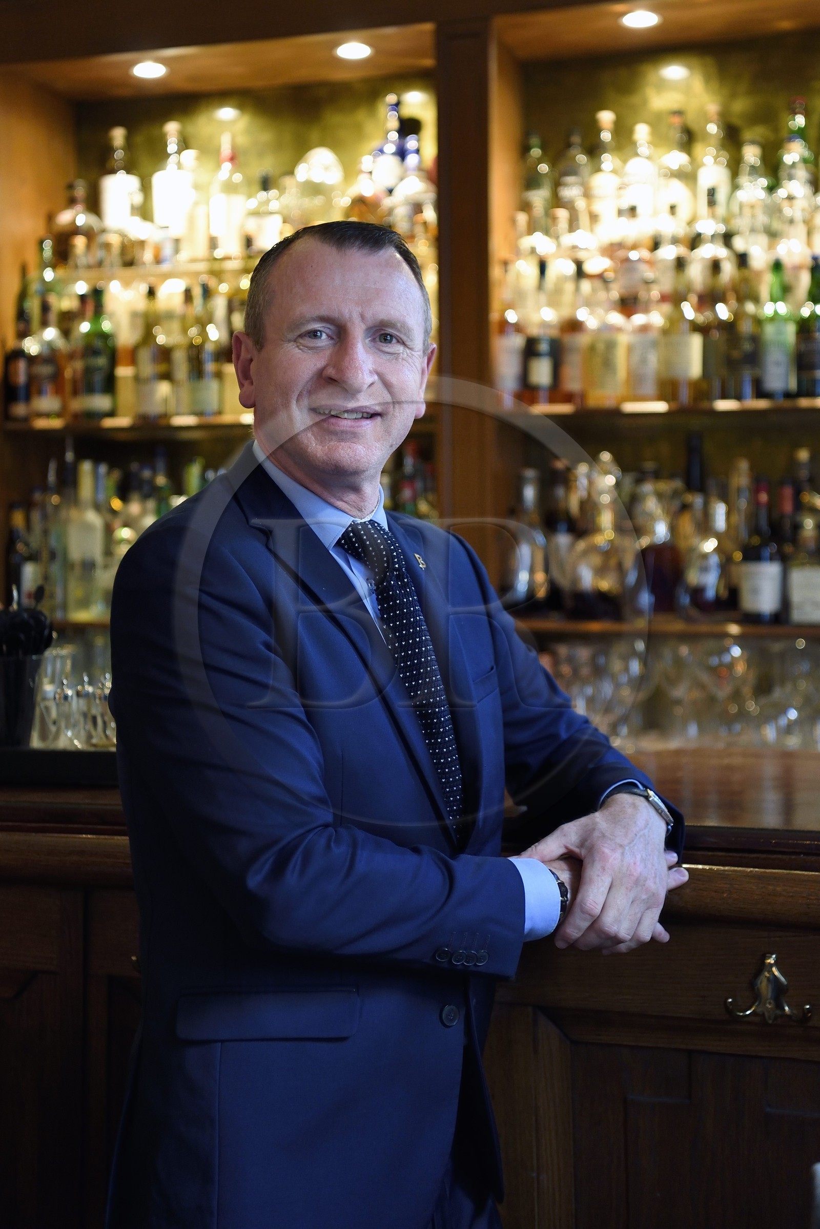 France, Calvados, Pays d'Auge, Deauville, Normandy Barriere Hotel Bar, the bartender chef Marc Jean