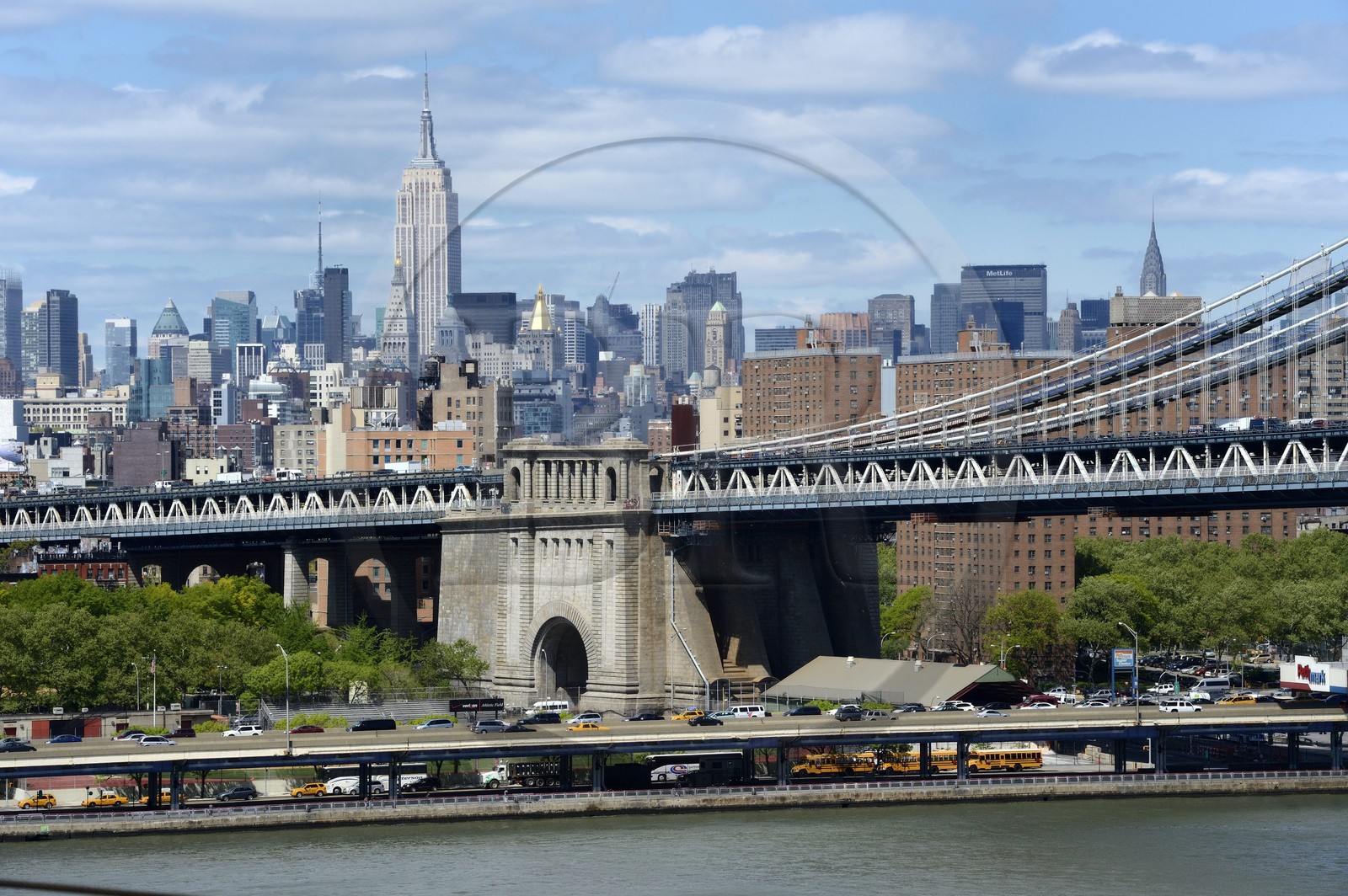 Etats-Unis, New York, Manhattan, Pont de Manhattan