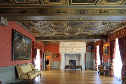 France, Loiret, Loire Valley listed as World Heritage by UNESCO, Sully sur Loire, upper chamber, compulsory mention : Chateaux de Sully sur Loire, property of the Loiret Departement