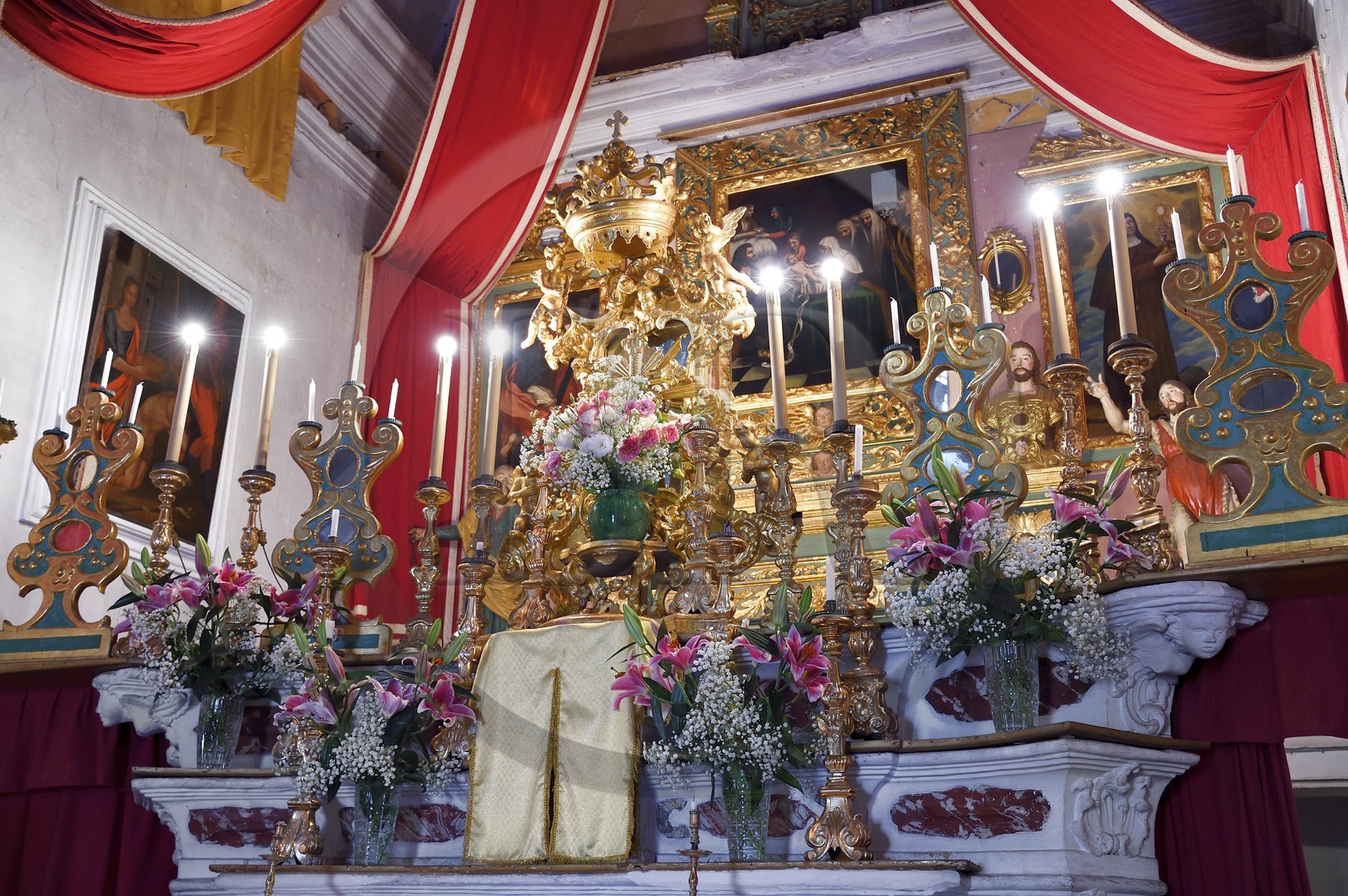 France, Alpes-Maritimes, Roya Valley (Nice hinterland), at the foot of the Mercantour National Park, Tende, Chapel of Mercy, Black Penitents chapel
