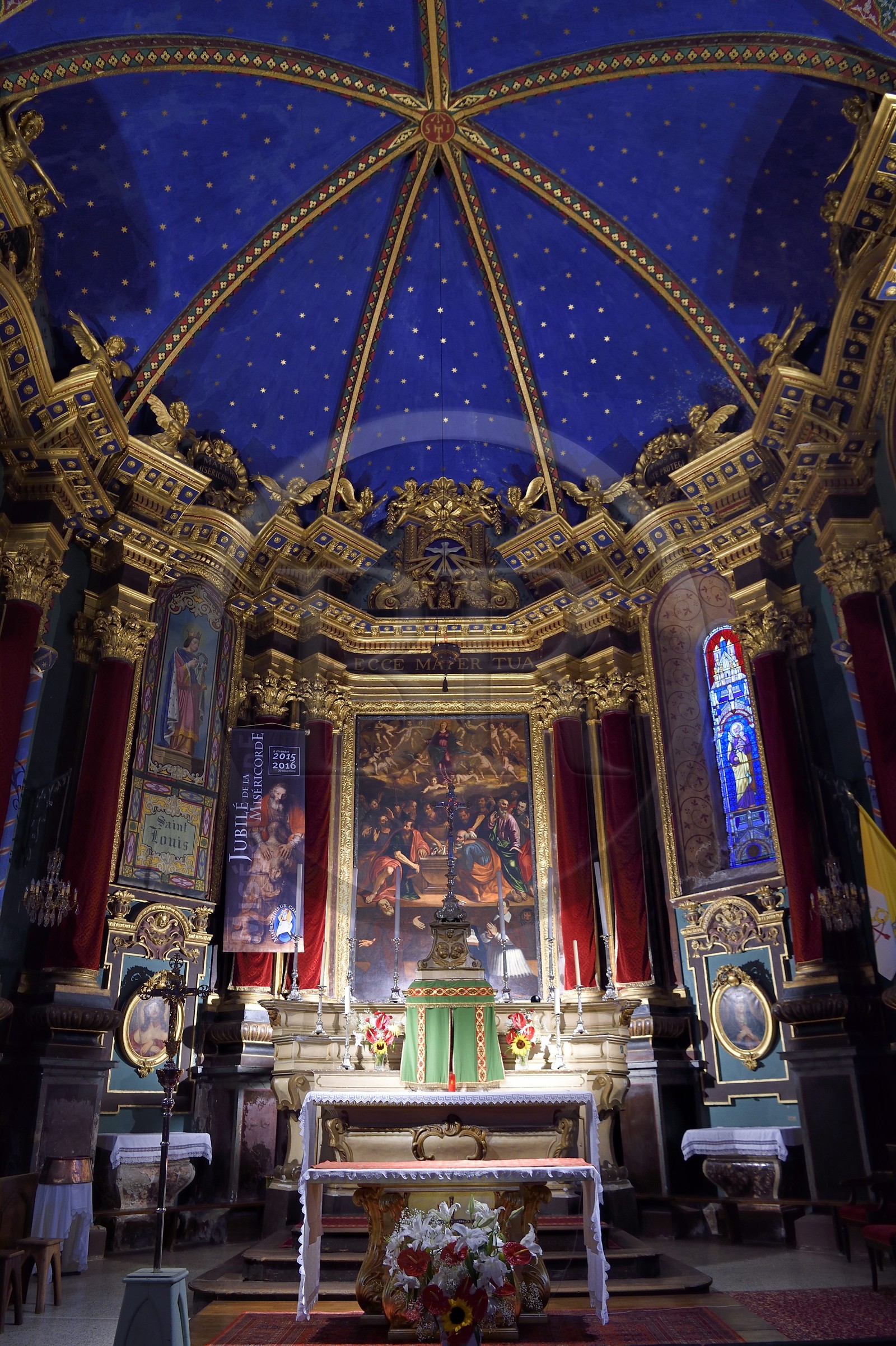 France, Alpes de Haute Provence, Entrevaux Medieval city fortified by Vauban, Notre-Dame-de-l'Assomption Cathedral (Our Lady of the Assumption)