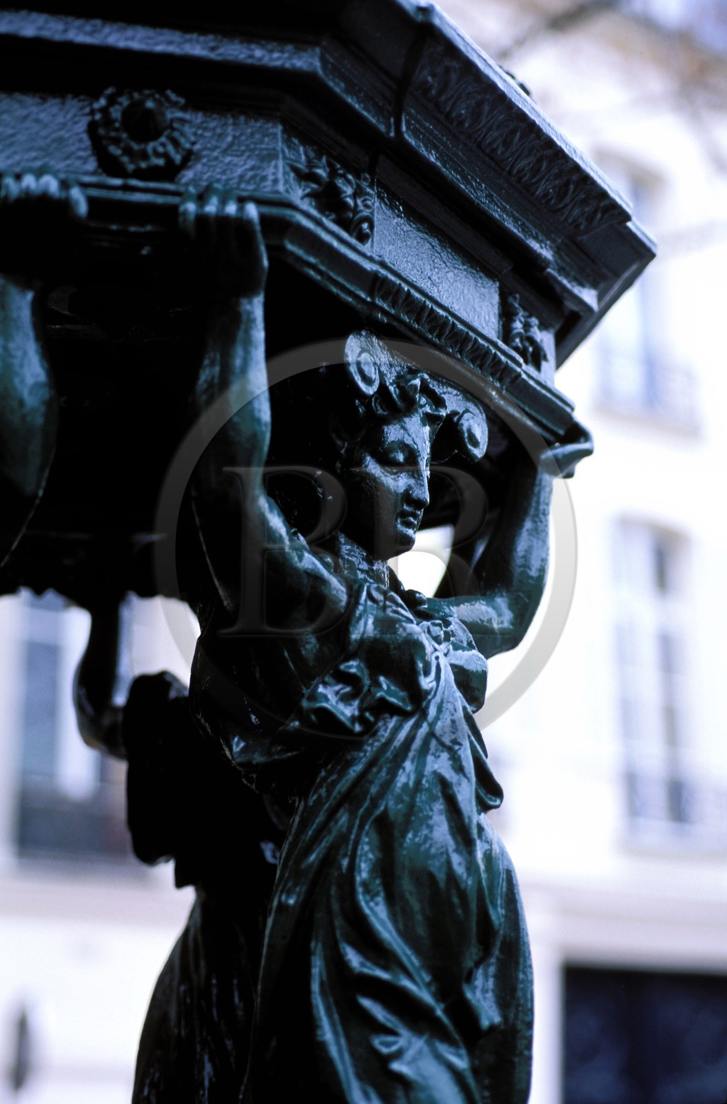 France, Paris, Estrapade Street, Wallace fountain