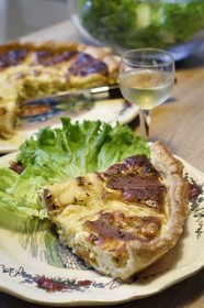 France, Bas-Rhin (67), Strasbourg, Munster and cumin quiche