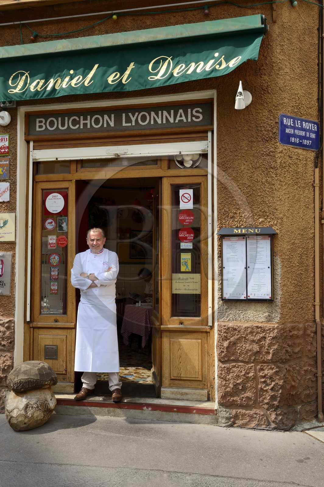 France, Rhône (69), Lyon, Restaurant bouchon lyonnais Daniel et Denise, le chef meilleur ouvrier de France 2004 Joseph Viola