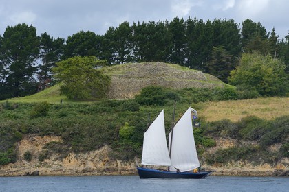 France, Morbihan (56), Golfe du Morbihan, Cairn de Gavrinis daté de 3500 avant JC