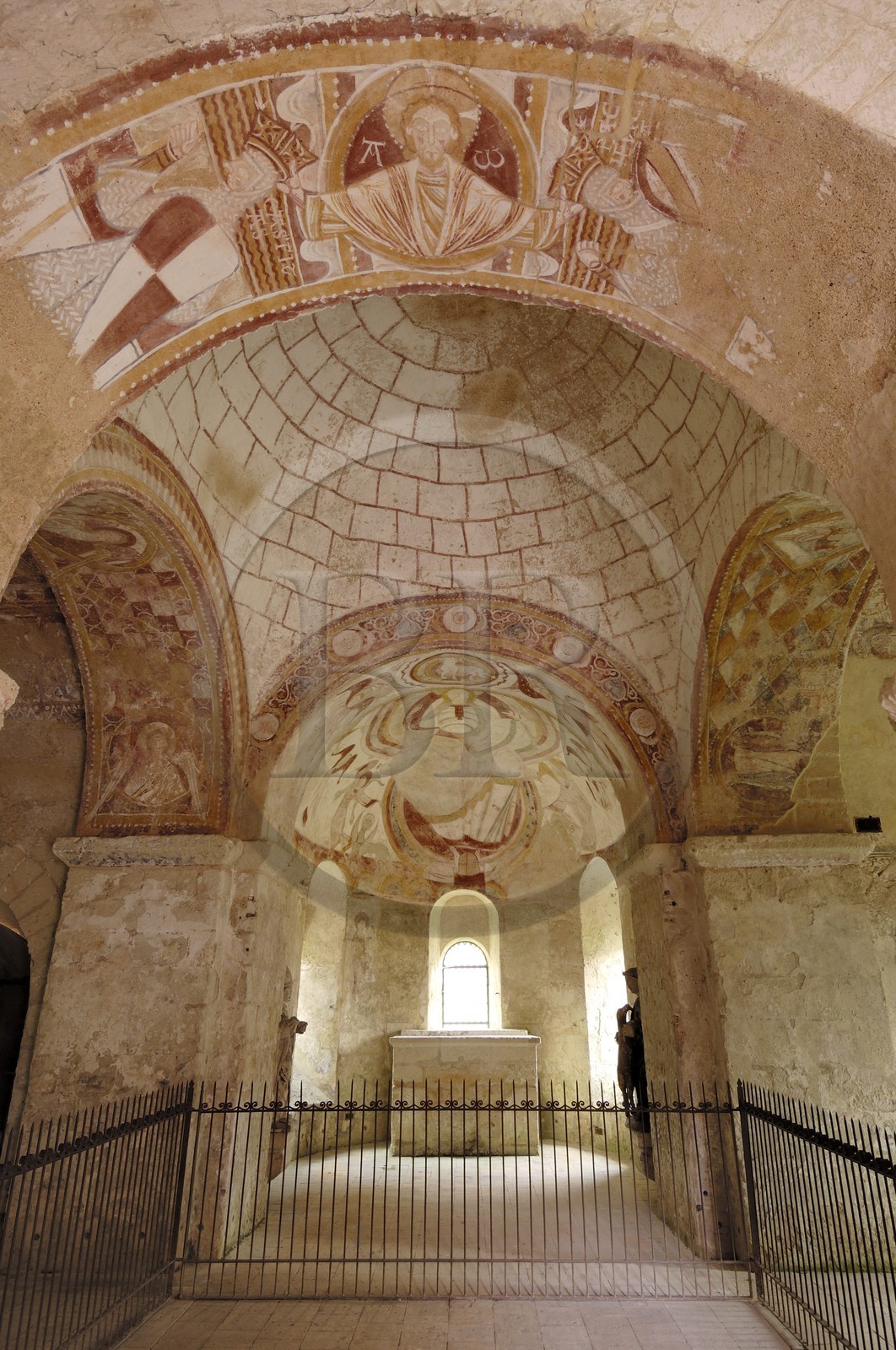 France, Loir-et-Cher (41), Montoire-sur-le-Loir, la chapelle Saint-Gilles, fresques romanes réalisées entre le XIe et le XIIIe siècle