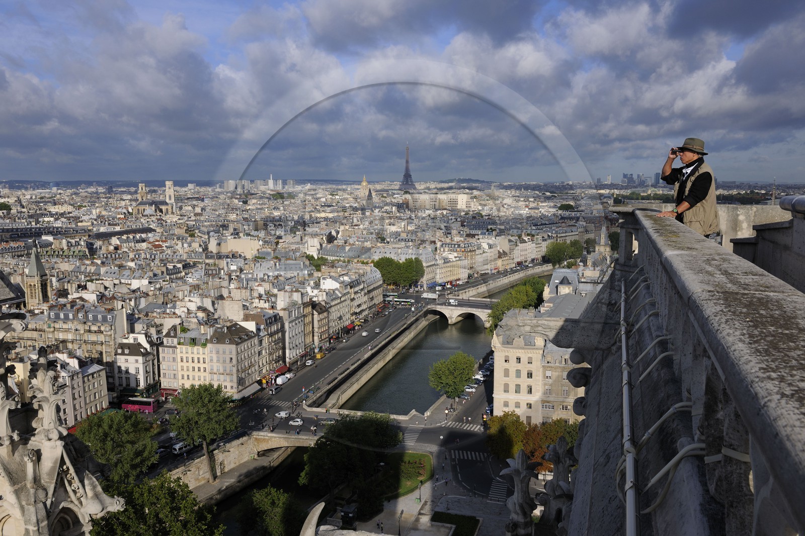 France, Paris (75), les rives de la Seine classées Patrimoine Mondial de l'UNESCO, île de la Cité, la cathédrale Notre-Dame depuis la tour nord
