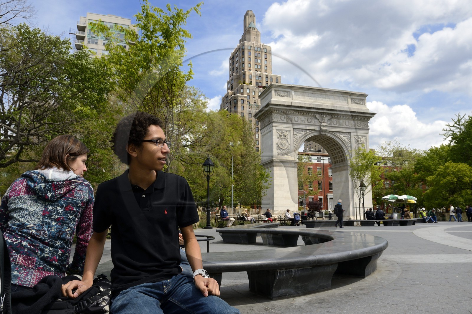 Etats-Unis, New York, Manhattan, Greenwich village, l'arc de Triomphe dans le parc de Washington Square Park