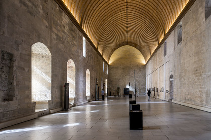 France, Vaucluse, Avignon, Palais des Papes (Palace of the Popes) listed as World heritage by UNESCO, the Grand Tinel, the former large refectory or banqueting hall