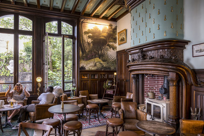 France, Morbihan,Lorient harbour, Larmor-Plage, Kernevel marina, Villa Margaret restaurant bar