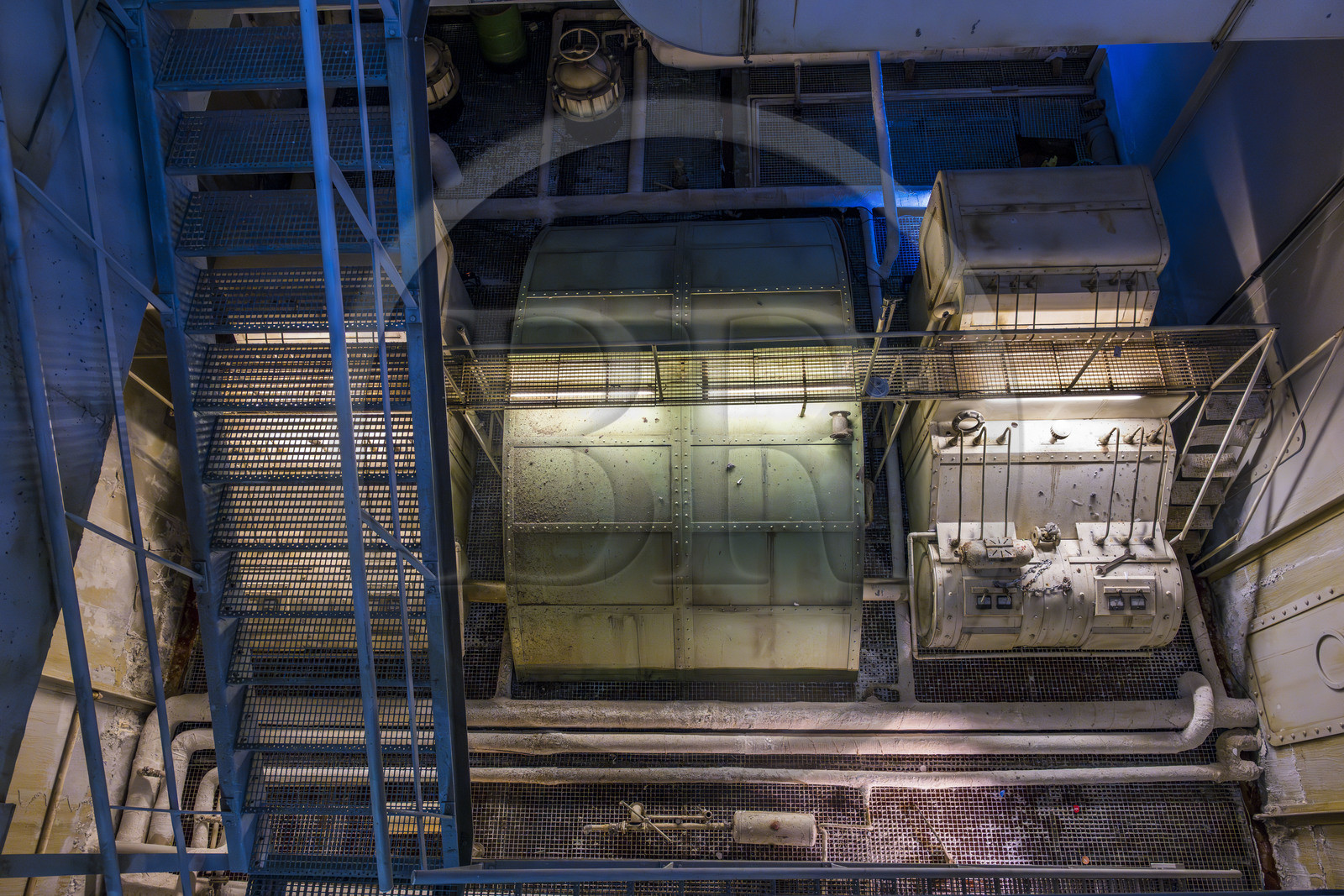 France, Loire-Atlantique (44), Saint-Nazaire, l'Escal'Atlantic dans l'ancienne base sous-marine allemande fait revivre le monde des transatlantiques, salle des machines