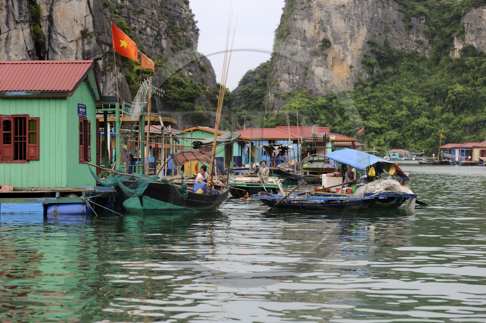 Vietnam, Quang Ninh Province, Halong Bay, listed as World Heritage by UNESCO, fishing floating village of Vong Vieng