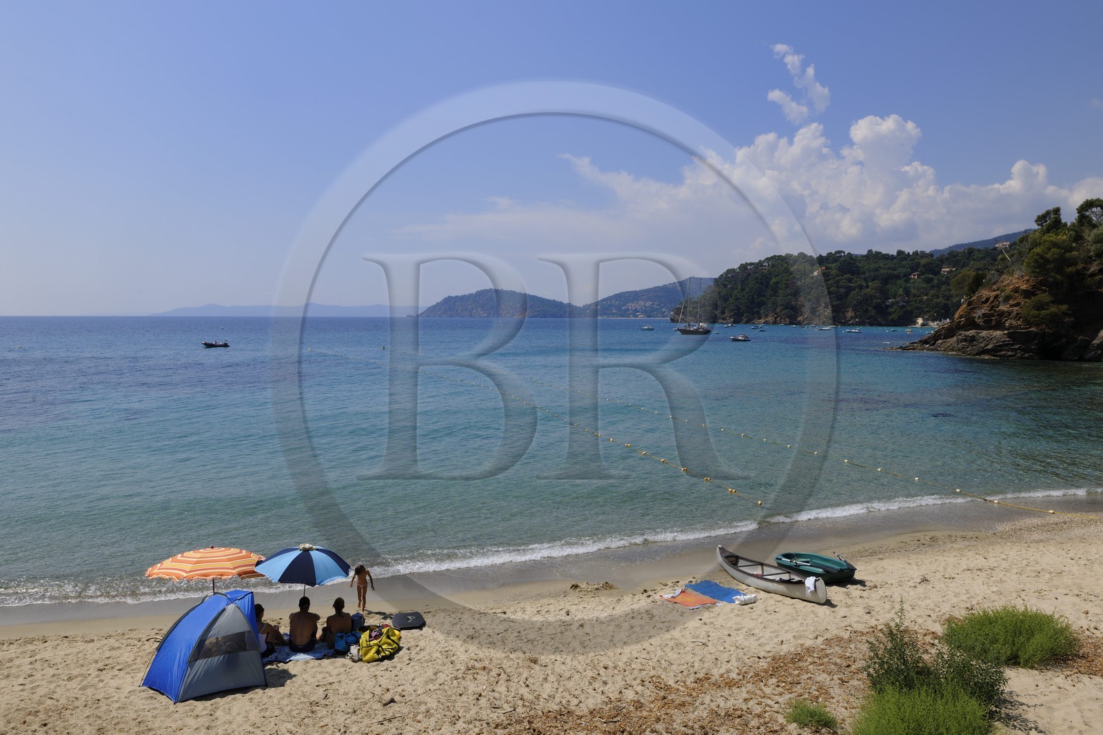 France, Var (83), Le Rayol-Canadel-sur-Mer, Domaine du Rayol, Jardin des Méditerranées, propriété du Conservatoire du Littoral, mention obligatoire, plage du départ du jardin marin