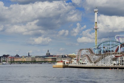 Sweden, Stockholm, Djurgarden, Gröna Lund amusement park, roller coaster