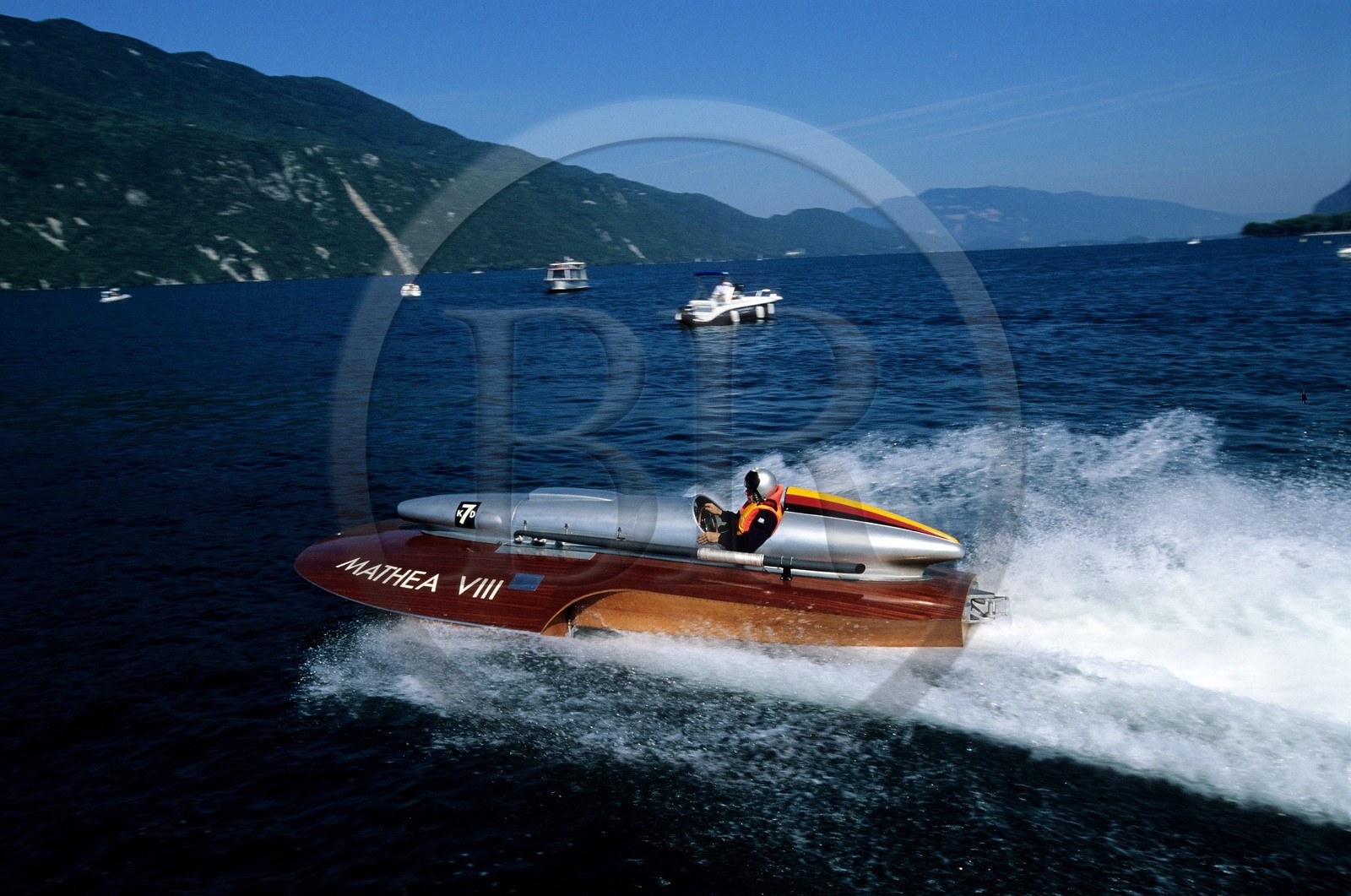 France, Savoie, Alpha Romeo racer on Le Bourget lake