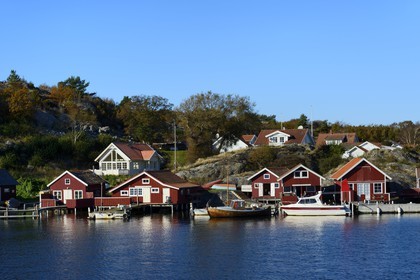 Suède, Västra Götaland, Iles Koster, le detroit de Koster à Vastra bryggan sur l'Ile de Nordkoster