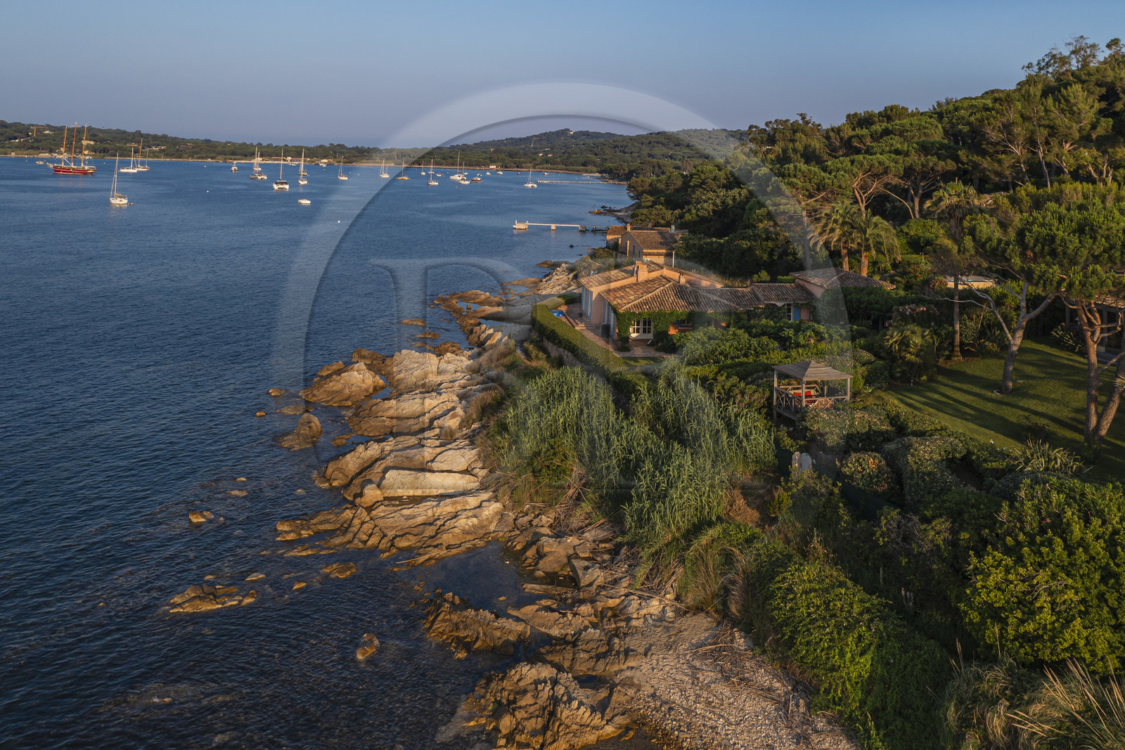 France, Var, Saint-Tropez, the Graniers path east of the city (aerial view)