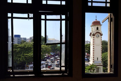 Sri Lanka, province de l'ouest, district de Colombo, Colombo, Khan clock Tower à l'entrée du Pettah bazar