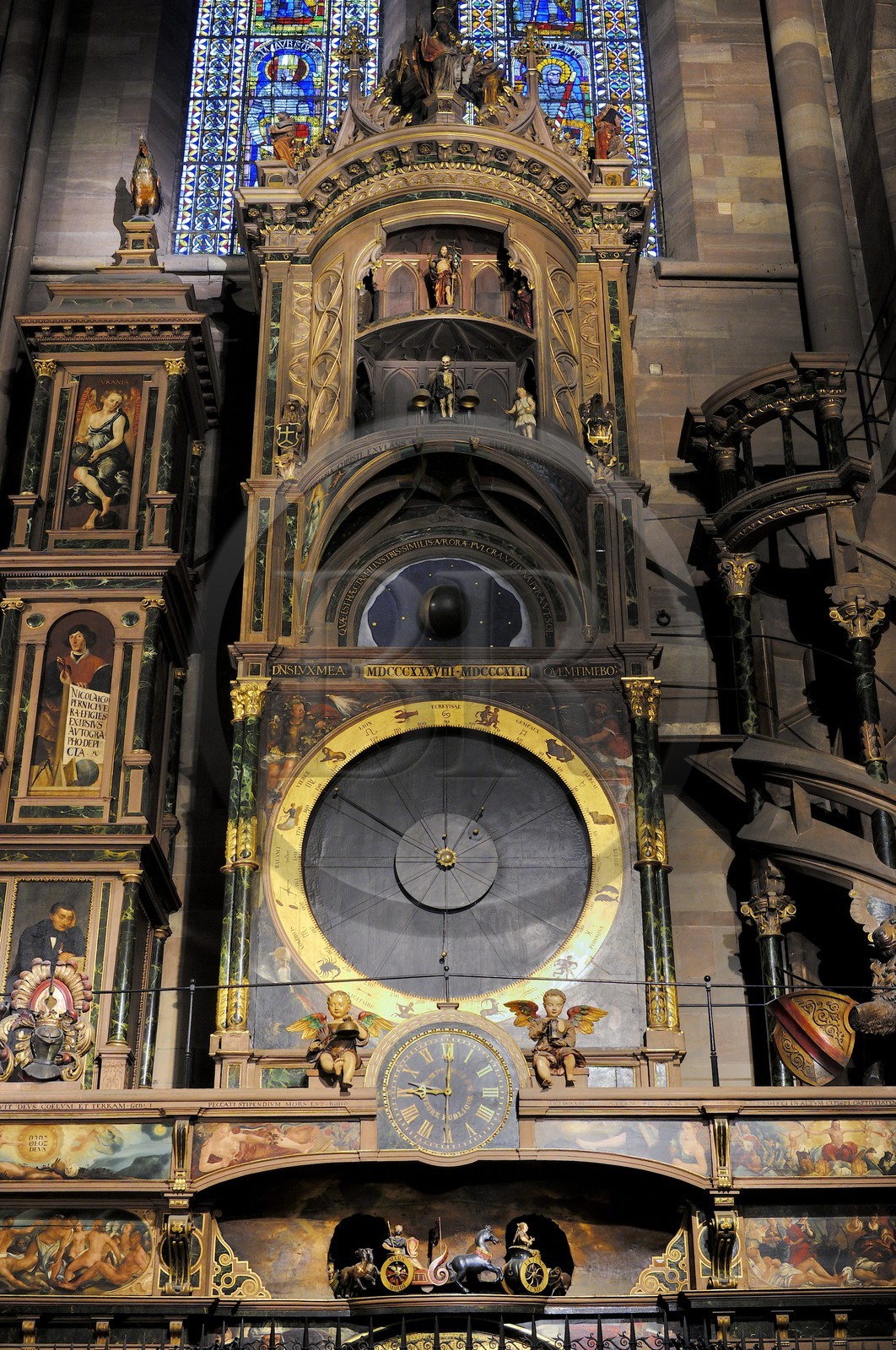 France, Bas Rhin (67), Strasbourg, la cathédrale Notre-Dame, l'horloge astronomique