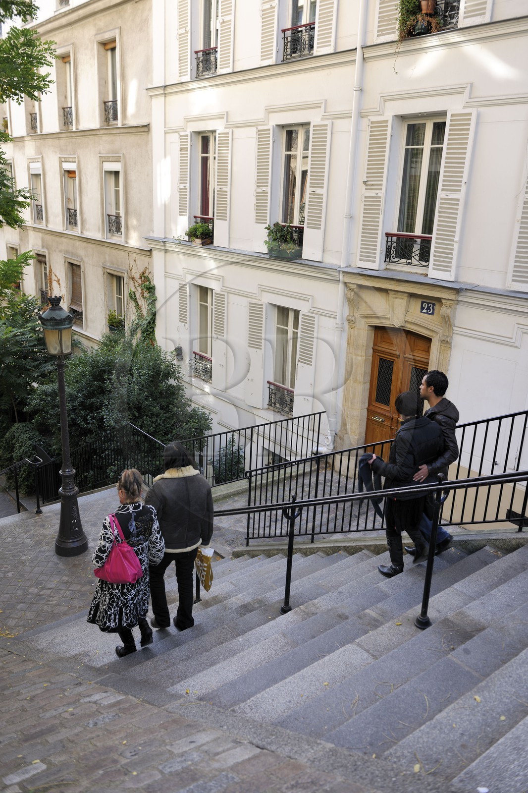 France, Paris (75), escaliers de la Butte Montmartre