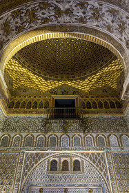 Spain, Andalusia, Seville, the Alcazar of Seville (Reales Alcazares de Sevilla), listed as World Heritage by UNESCO, Mudejar Palace or Palace of Pedro I, hall of Ambassadors (salon de Embajadores)