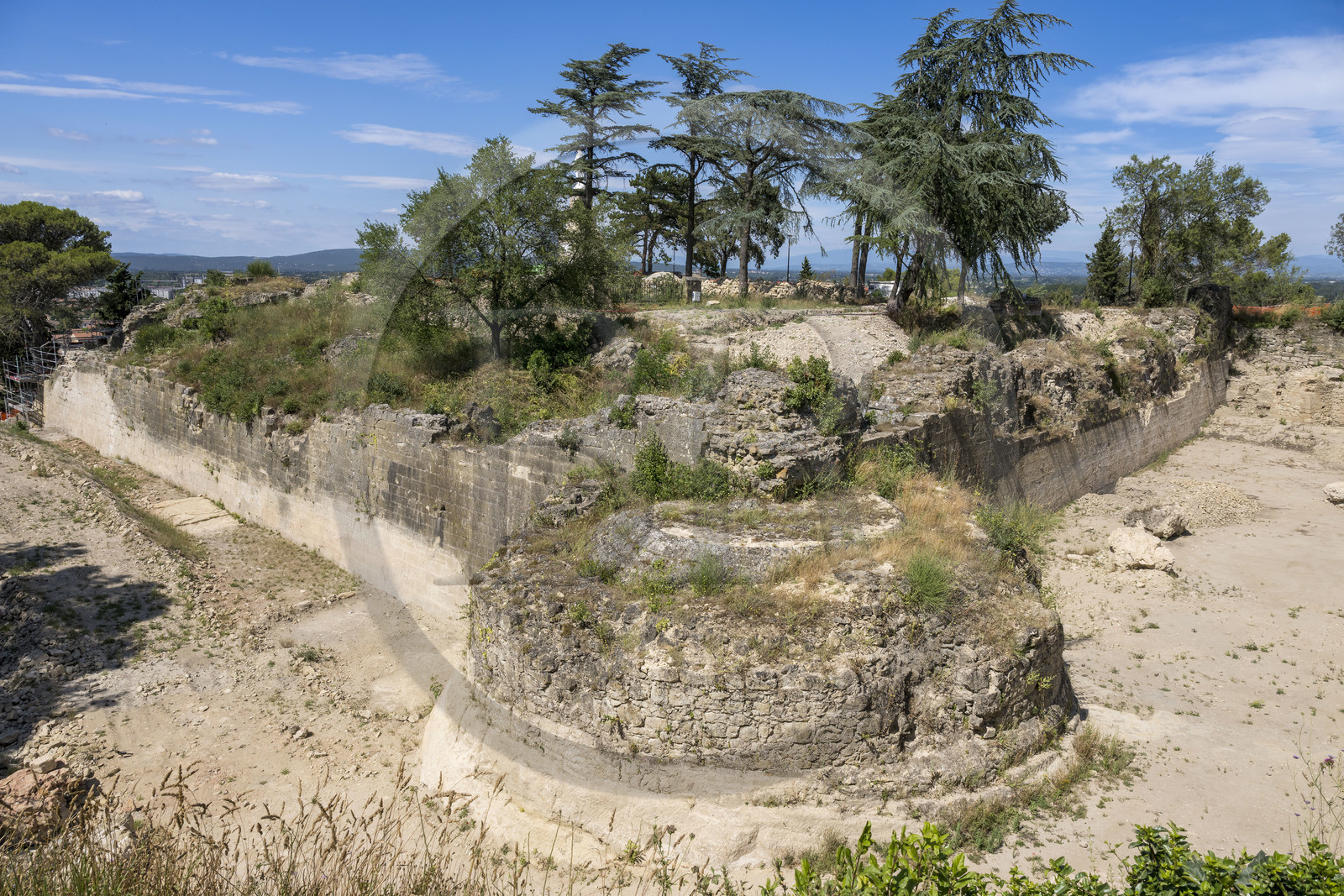 France, Vaucluse (84), Orange, la colline Saint-Eutrope, classée Patrimoine Mondial de l'UNESCO, vestiges de l'ancien chateau des princes d'Orange