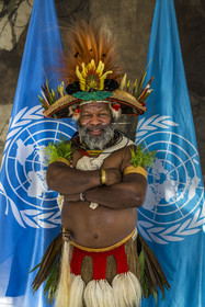 France, Paris (75), siège de l'UNESCO, conférence à l'Université de la Terre du 25 novembre 2022, le chef Papou Mundiya Kepanga