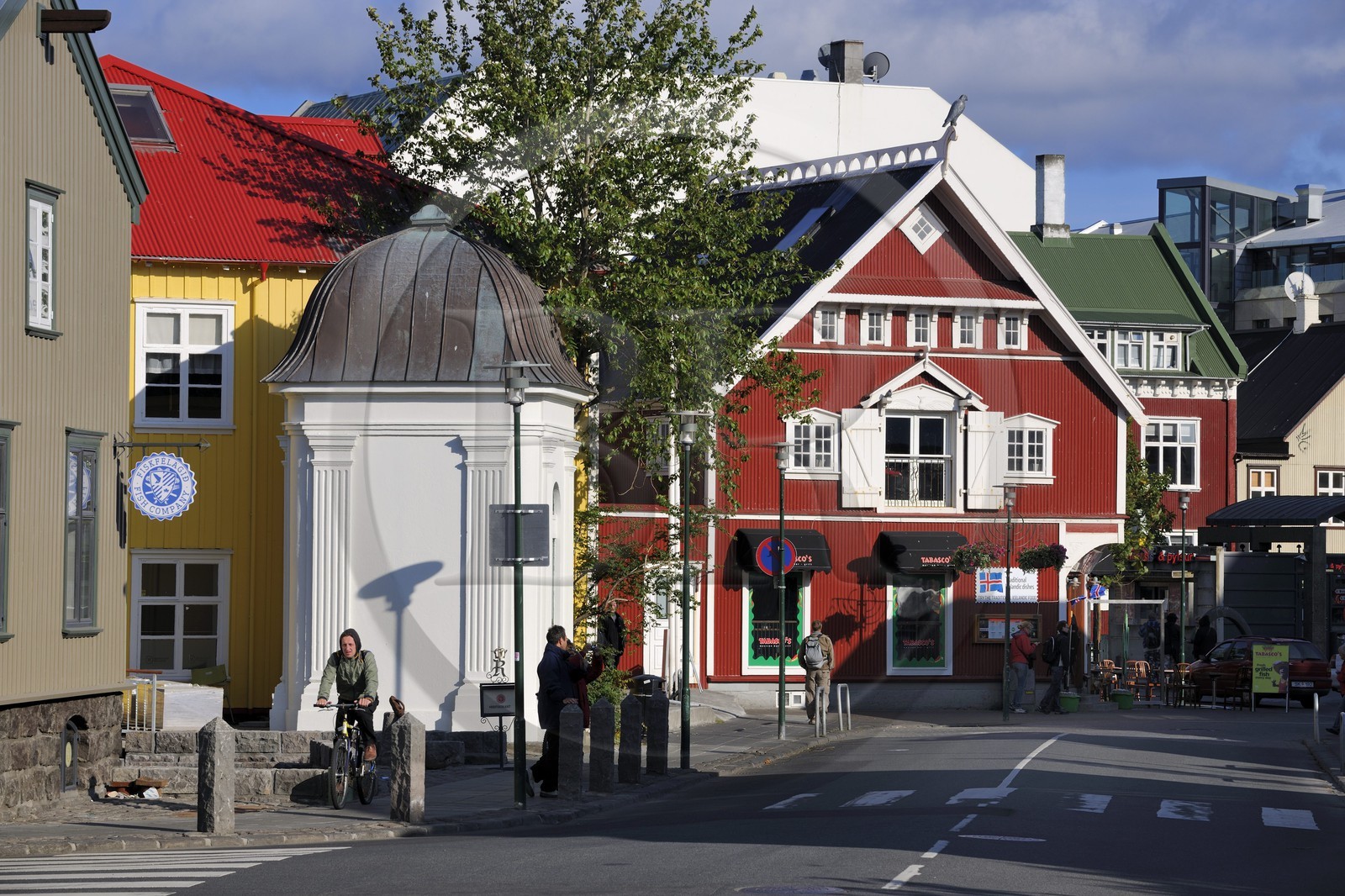 Iceland, Reykjavik, restaurant in the Adalstraeti street in the city center