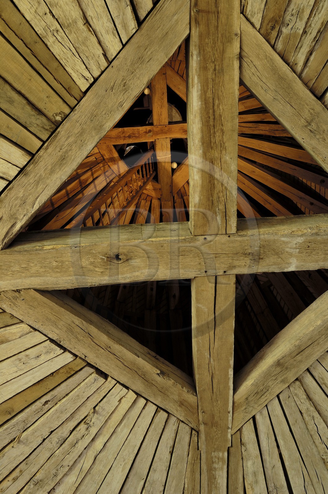 France, Loir et Cher (41), Vallée de la Loire classée Patrimoine Mondial de l' UNESCO, château de Chambord, charpente des combles de la tour Dieudonné