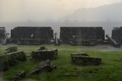 Panama, province de Colon, Portobelo, classé Patrimoine Mondial de l'UNESCO, fort San Jeronimo datant de l'époque espagnole