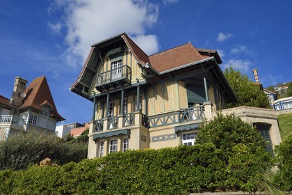 France, Seine-Maritime (76), la commune de Sainte-Adresse voisine du Havre par la côte, villas rue du Roi Albert