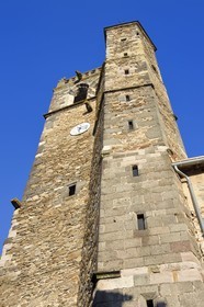 France, Haute Loire, Blesle, labelled Les Plus Beaux Villages de France (The most beautiful villages of France), the Saint-Martin bell tower, the only vestige of the 14th century church