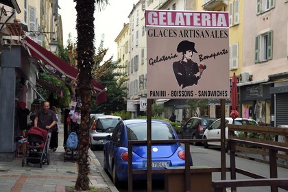 France, Corse du Sud, Ajaccio, ice-cream maker in rue Bonaparte