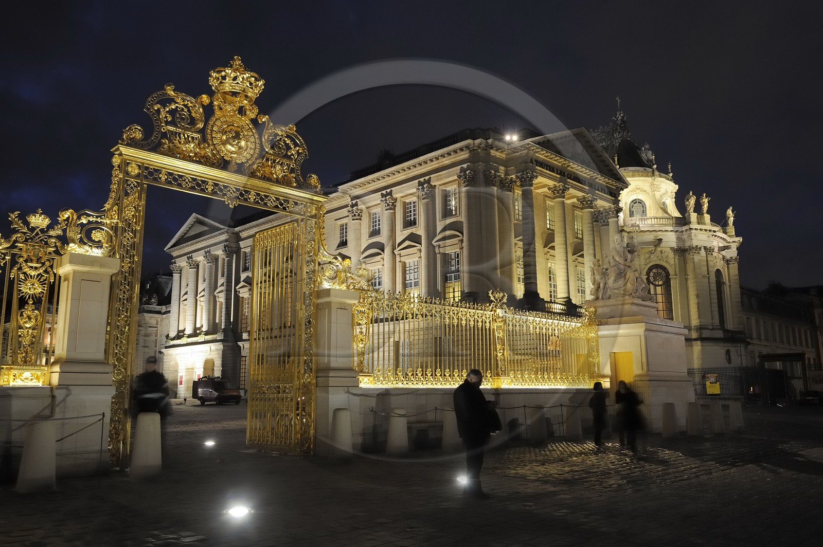France, Yvelines, Chateau de Versailles, listed as World Heritage by UNESCO, the Peace statue by Jean Baptiste Tuby and the Royal Gate drawn by Mansart