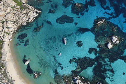 France, Corse du Sud, Bonifacio, Lavezzi Islands Nature Reserve (aerial view)