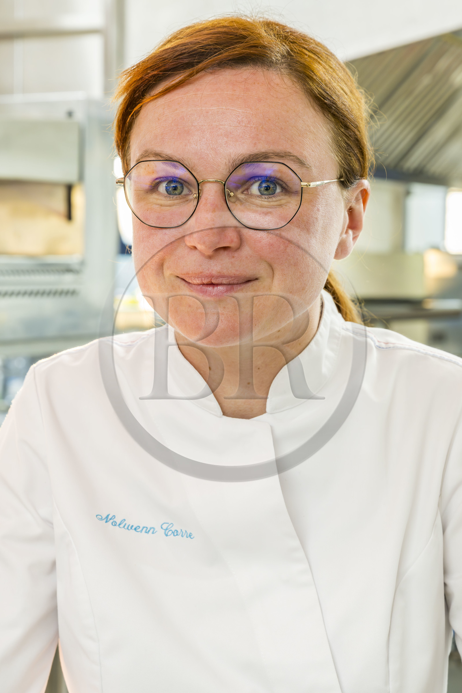 France, Finistère (29), Plougonvelin, restaurant Hostellerie de la Pointe Saint-Mathieu 1 étoile Michelin, la cheffe Nolwenn Corre